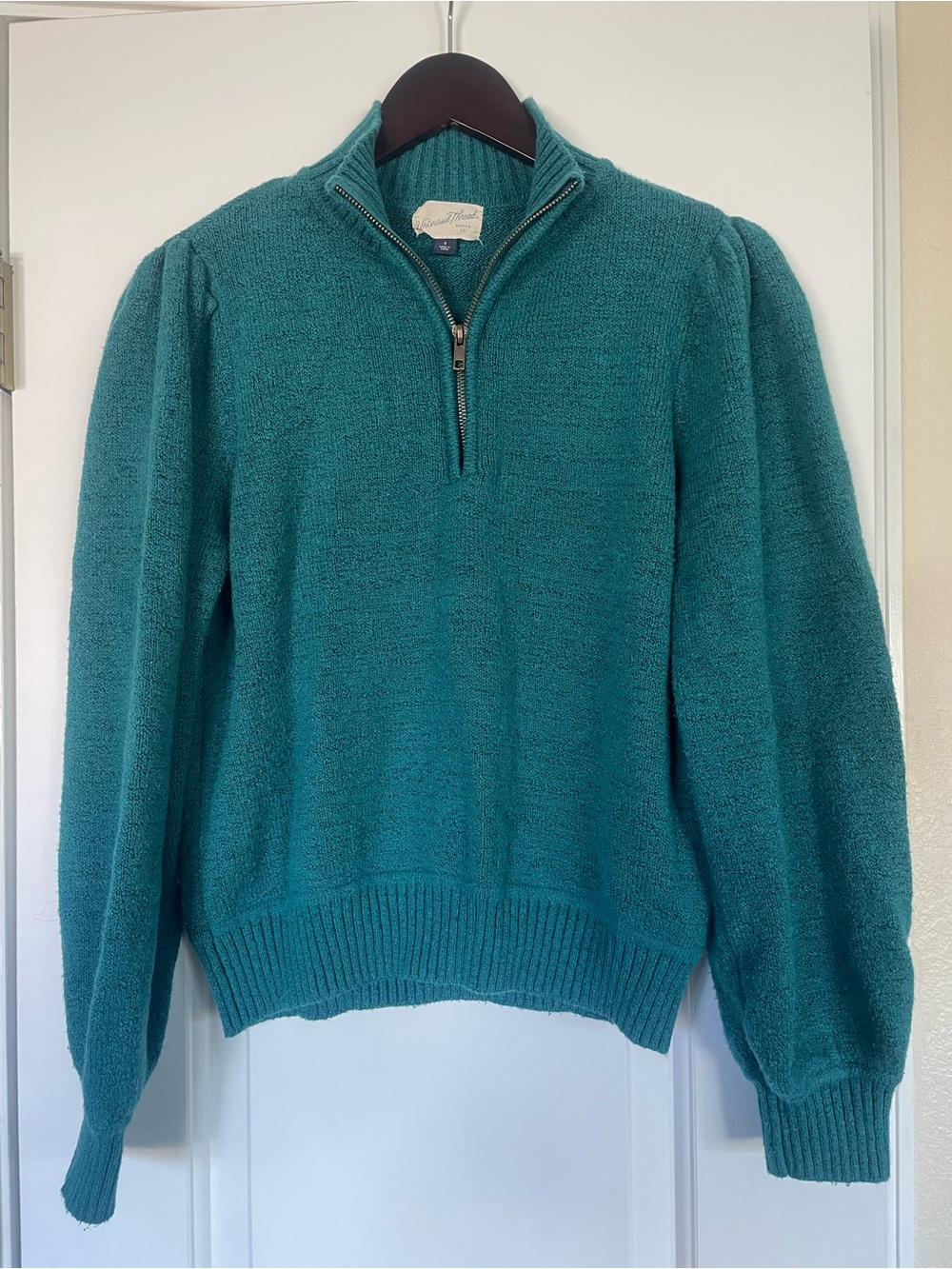 Universal Thread Teal Zip-Up Knit Sweater